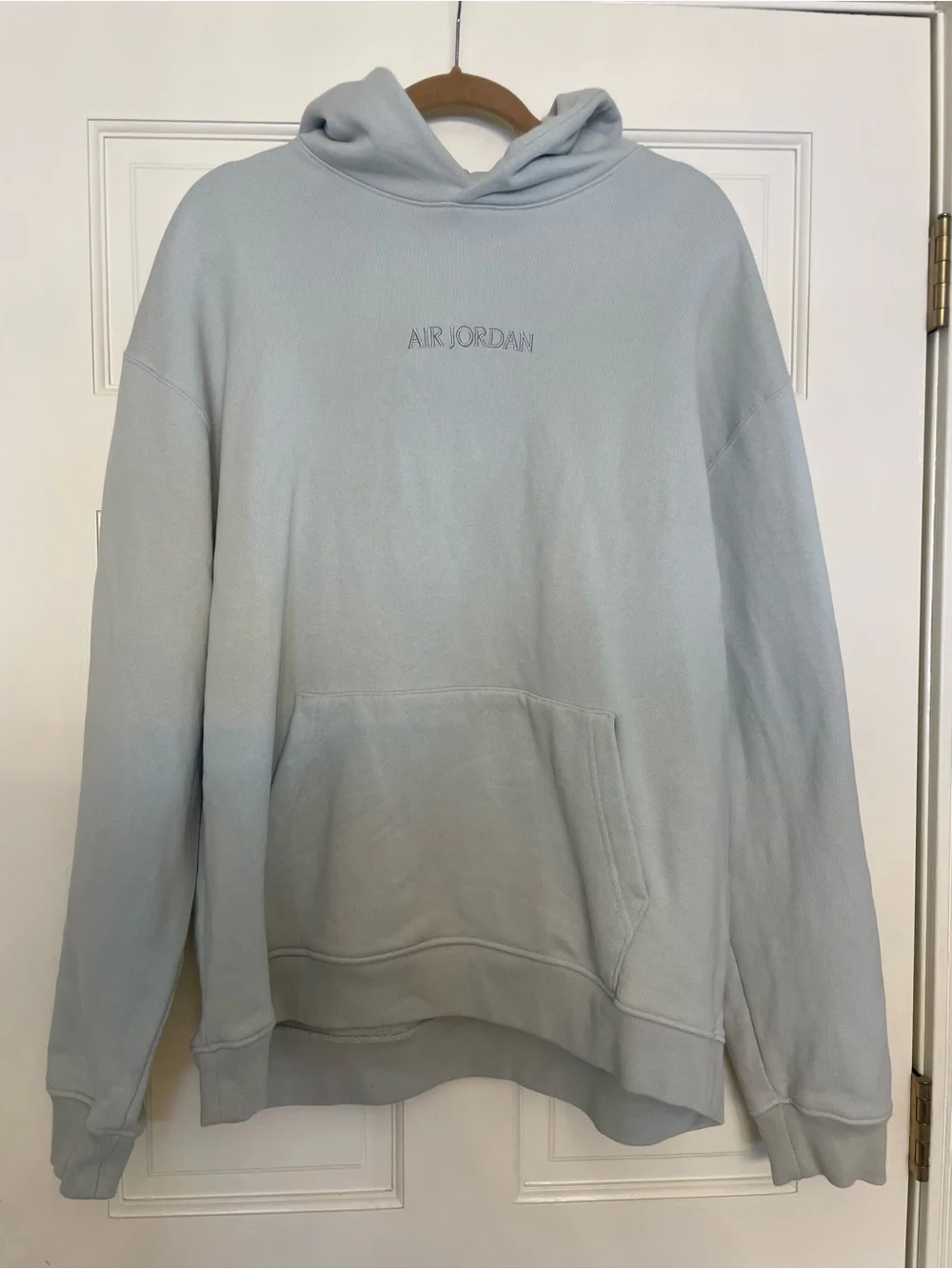 Jordan Light Gray Hoodie with Red Jumpman Tag